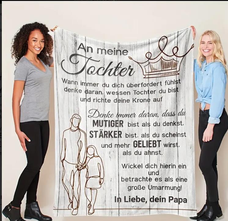 Persöhnliche Kuscheldecke an meine Tochter  von Papa "150x200 cm