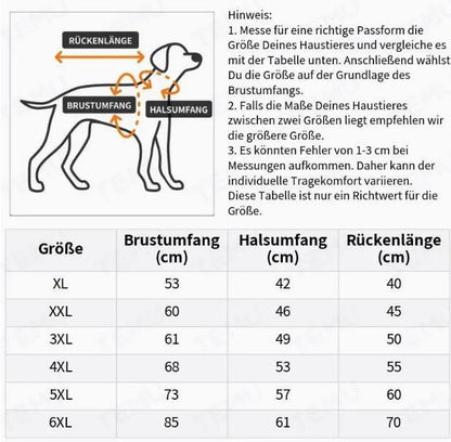 Hundemantel für große Hunde Wintermantel Blau-Grau XL–6XL