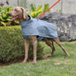 Softshell Hundemantel Rauchblau Wind +wasserdicht mit Gummizug XS–2XL
