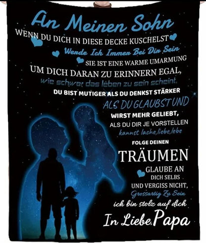 Persönliche Kuscheldecke "An meinen Sohn von Papa"
