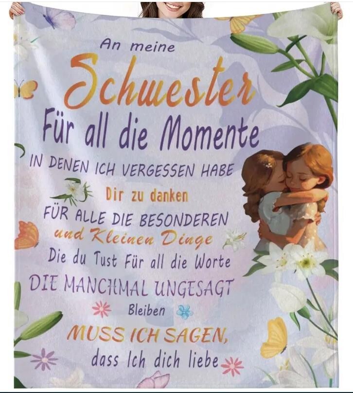 Persönliche Decke "An meine Schwester "150x200 cm
