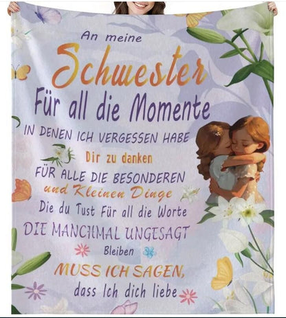 Persönliche Decke "An meine Schwester "150x200 cm