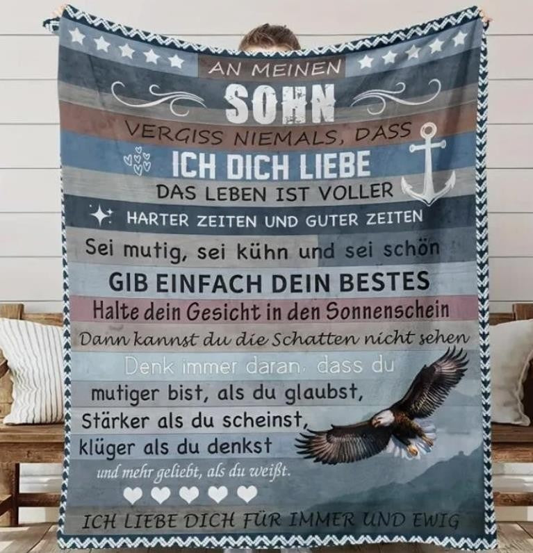 Persönliche Kuscheldecke "An meinen Sohn von Papa"