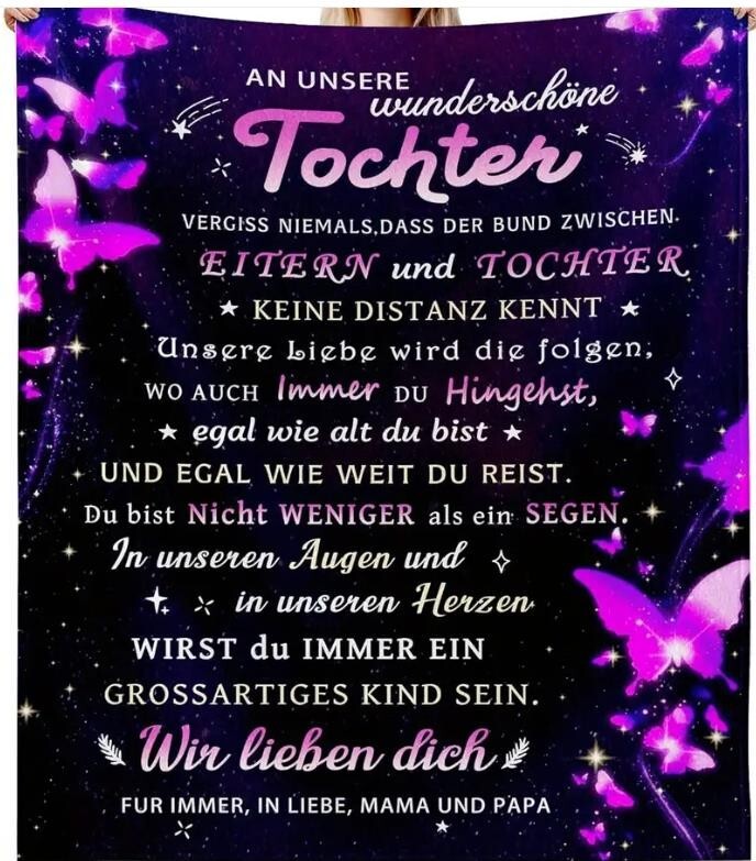 Persönliche Kuscheldecke "An unsere Tochter von Mama und Papa