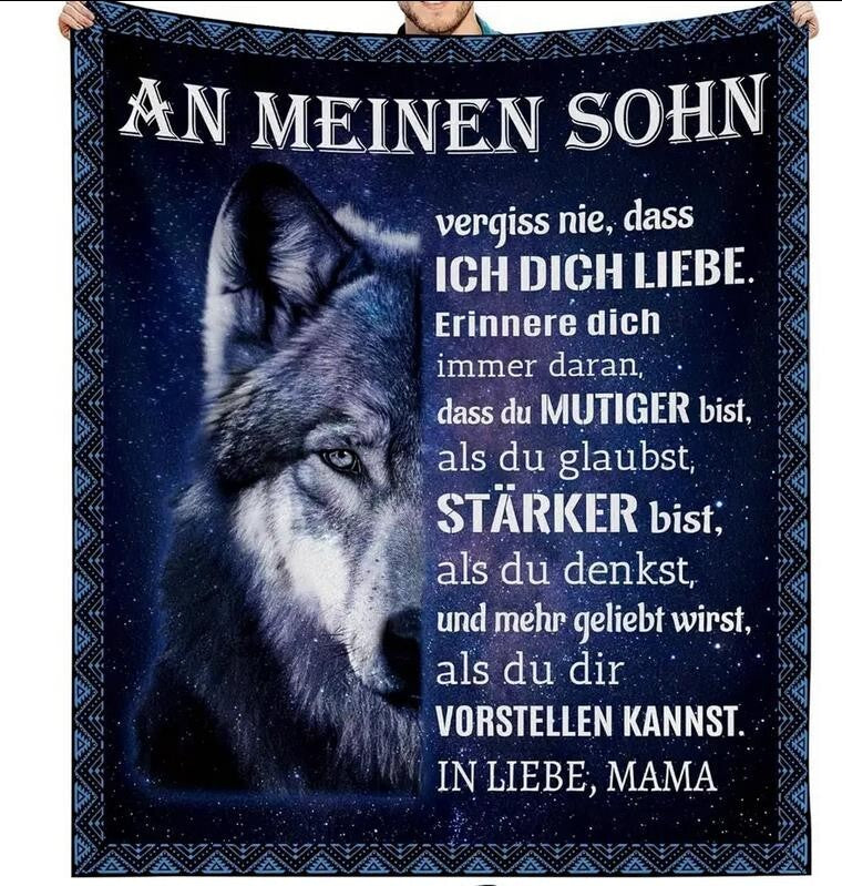 Persöhnliche Kuscheldecke "An meinen Sohn von Mama"