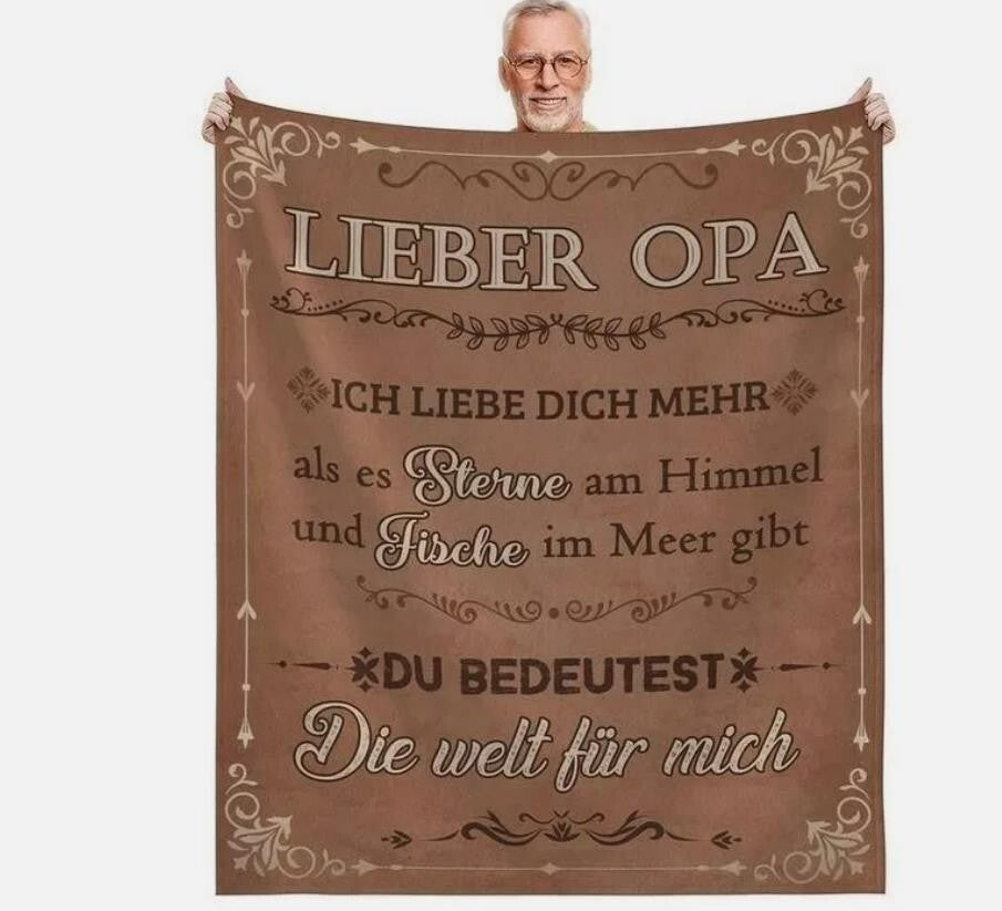 Persönliche Kuscheldecke "An meinen Opa"