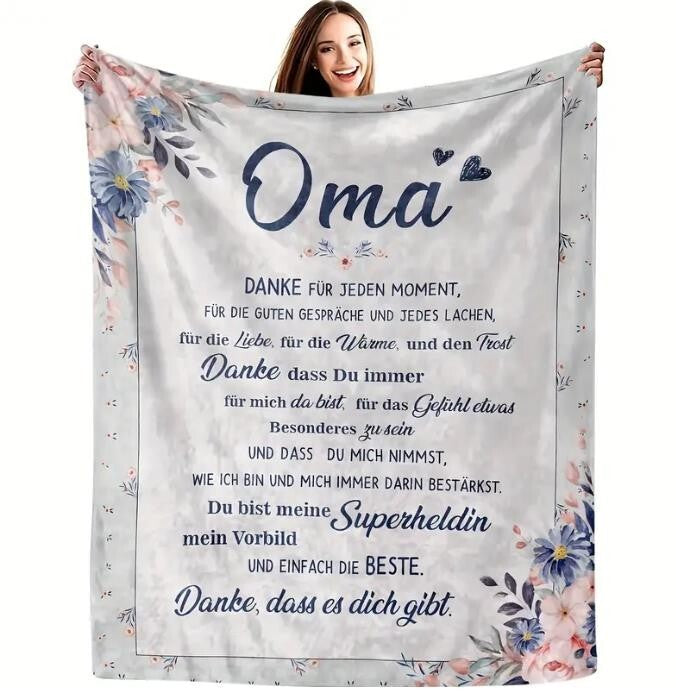 Persöhnliche Kuscheldecke "An meine Oma"