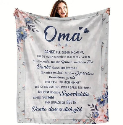 Persöhnliche Kuscheldecke "An meine Oma"