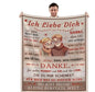 Persöhnliche Kuscheldecke "An meinen Mann"