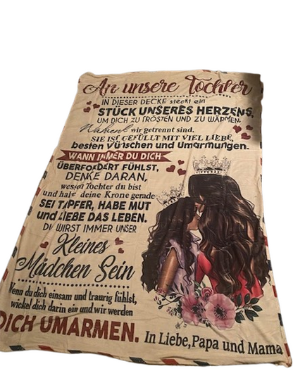 Persönliche Kuscheldecke "An unsere Tochter von Mama und Papa