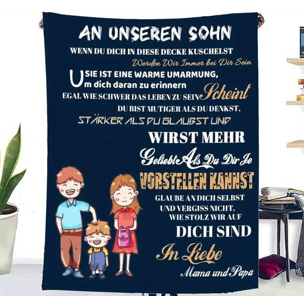 Persöhnliche Kuscheldecke "An unseren Sohn"