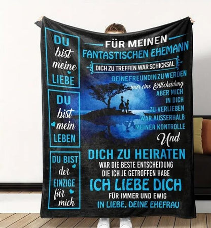 Persöhnliche Kuscheldecke "An meinen Mann"