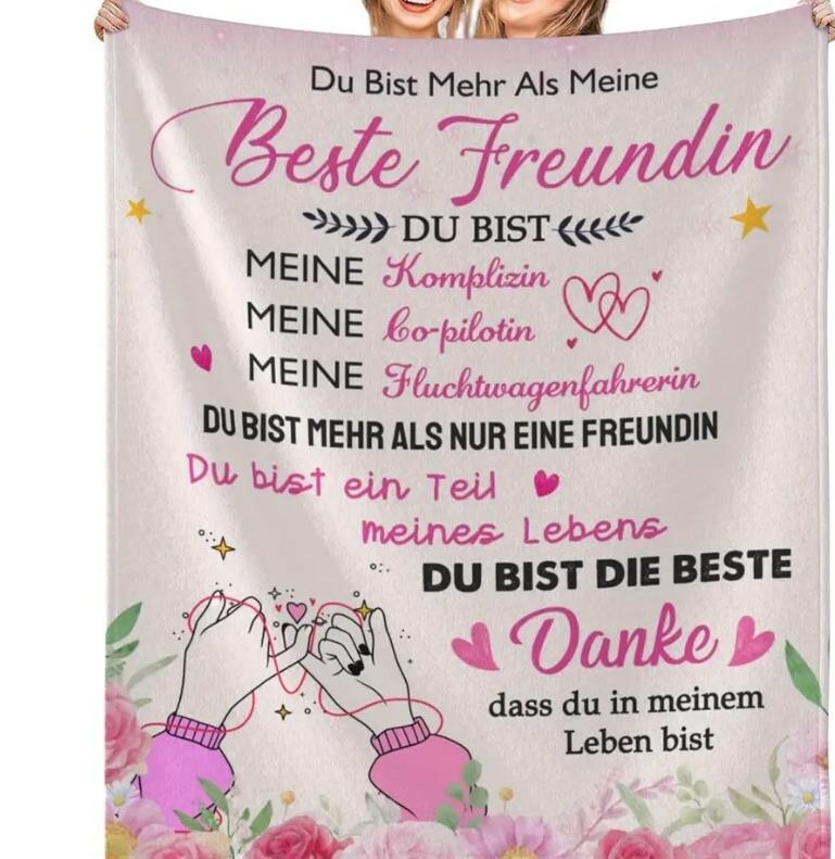 Persönliche Kuscheldecke "An Meine Freundin"