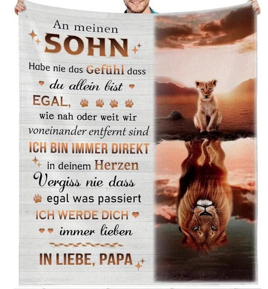 Persönliche Kuscheldecke "An meinen Sohn von Papa"