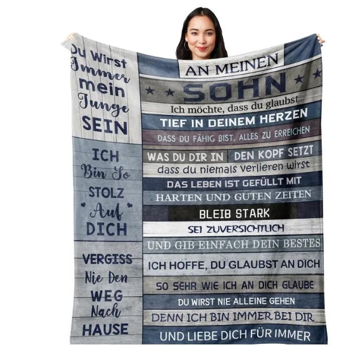 Persönliche Kuscheldecke "An meinen Sohn von Papa"