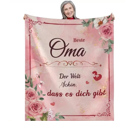 Persöhnliche Kuscheldecke "An meine Oma"