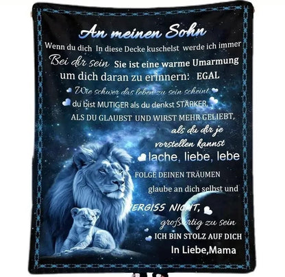 Persöhnliche Kuscheldecke "An meinen Sohn von Mama"