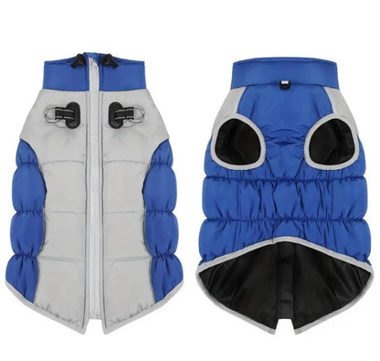 Hundemantel für große Hunde Wintermantel Blau-Grau XL–6XL