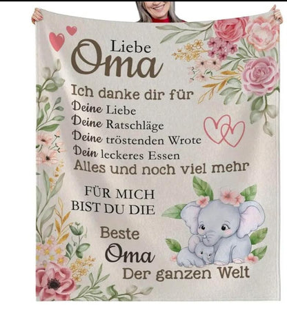 Persöhnliche Kuscheldecke "An meine Oma"