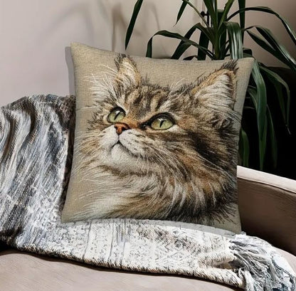 Dekokissen wunderschön Motiv Katzengesicht  50x50