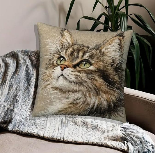 Dekokissen wunderschön Motiv Katzengesicht  50x50