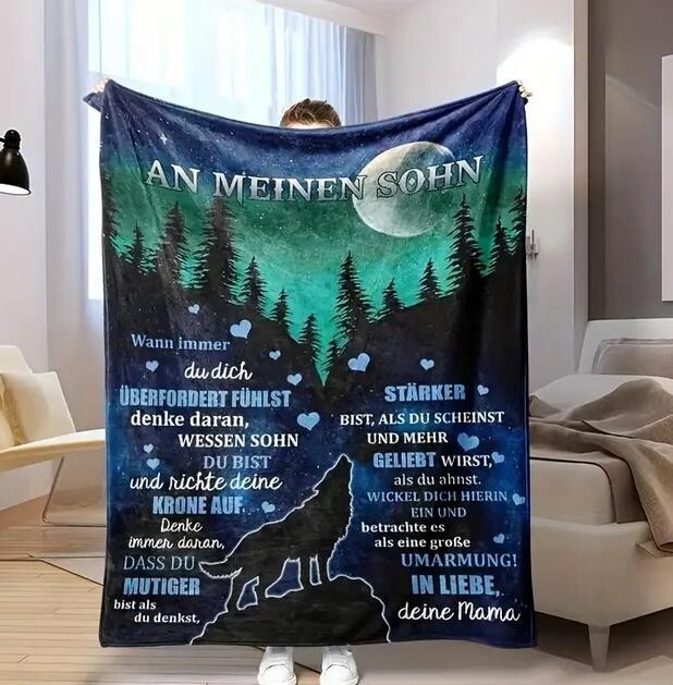 Persöhnliche Kuscheldecke "An meinen Sohn von Mama"