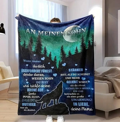 Persöhnliche Kuscheldecke "An meinen Sohn von Mama"