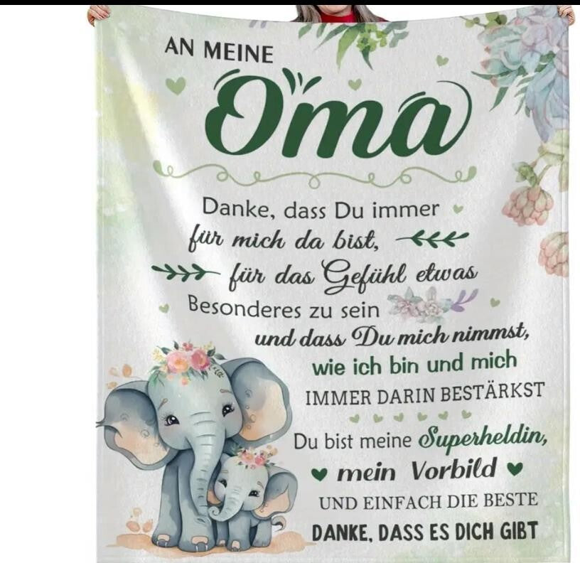 Persöhnliche Kuscheldecke "An meine Oma"