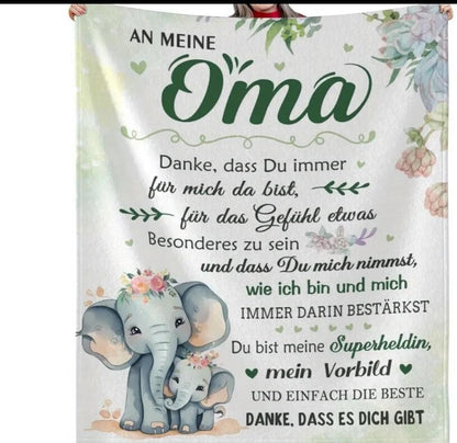 Persöhnliche Kuscheldecke "An meine Oma"