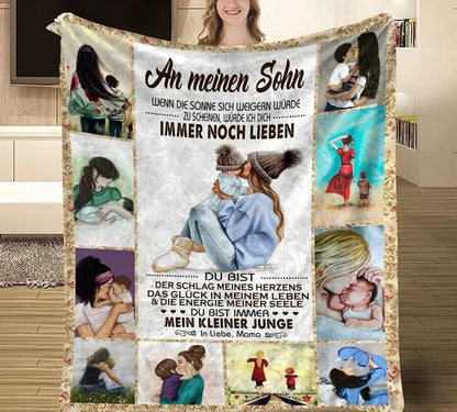 Persöhnliche Kuscheldecke "An meinen Sohn von Mama"