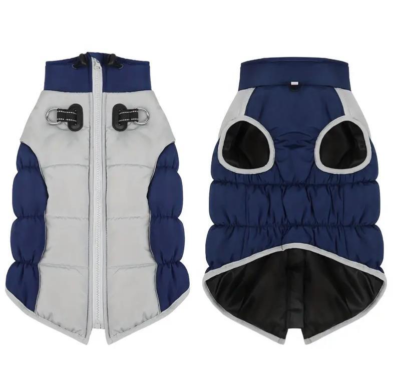 Hundemantel für große Hunde Wintermantel Blau-Grau XL–6XL