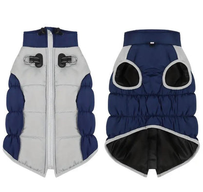 Hundemantel für große Hunde Wintermantel Blau-Grau XL–6XL