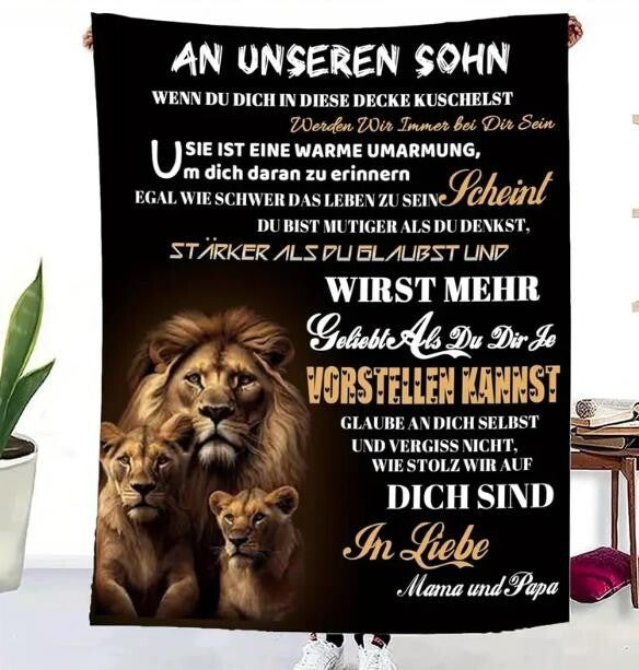 Persöhnliche Kuscheldecke "An unseren Sohn"