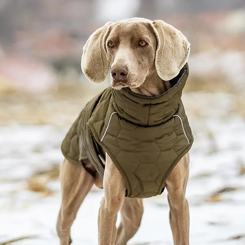 Hundemantel Winter wasserdicht warm Navy mit Nähten, edel – verschiedene Größen
