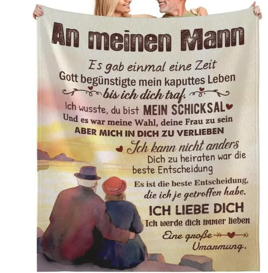 Persöhnliche Kuscheldecke "An meinen Mann"
