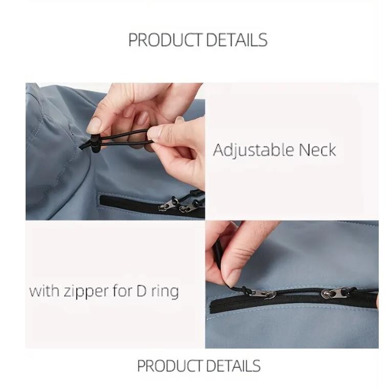 Softshell Hundemantel Rauchblau Wind +wasserdicht mit Gummizug XS–2XL