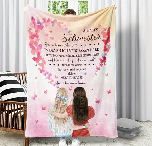 Persönliche Decke "An meine Schwester "150x200 cm