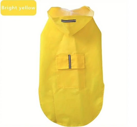 Einfache Hunderegenjacke Wasserdicht mit Kapuze-Klettverschluss - Reflektor