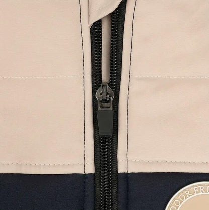 Hundemantel Winter Wasserdicht mit Geschirr Mittlere und grosse Hunde Blau-Beige
