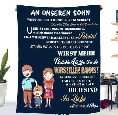 Persöhnliche Kuscheldecke "An unseren Sohn"