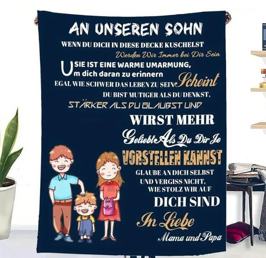 Persöhnliche Kuscheldecke "An unseren Sohn"