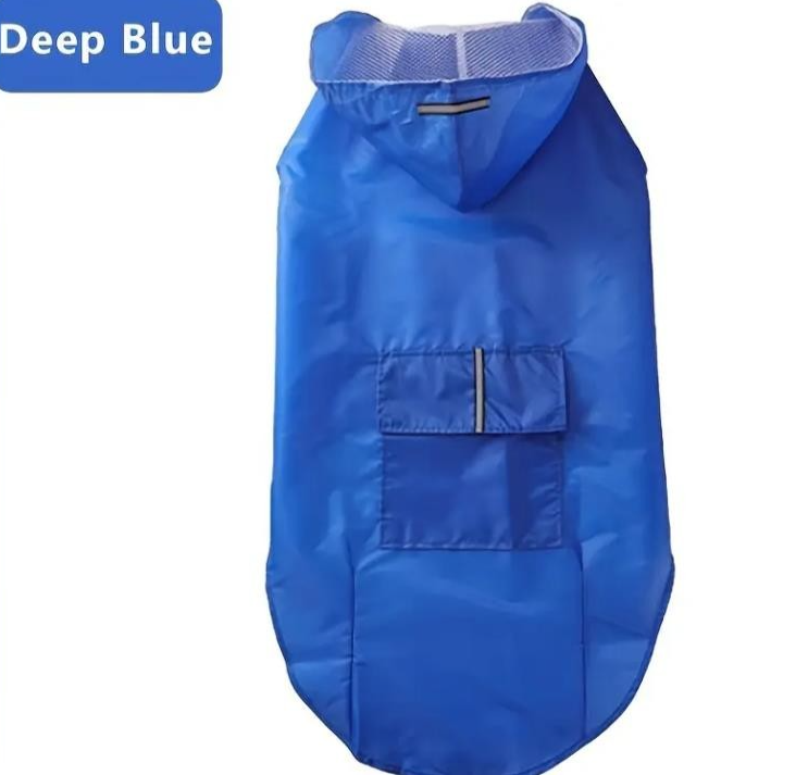 Einfache Hunderegenjacke Wasserdicht mit Kapuze-Klettverschluss - Reflektor