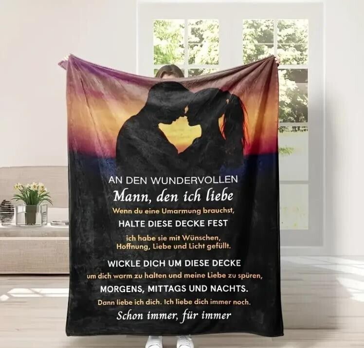 Persöhnliche Kuscheldecke "An meinen Mann"