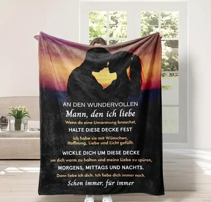 Persöhnliche Kuscheldecke "An meinen Mann"