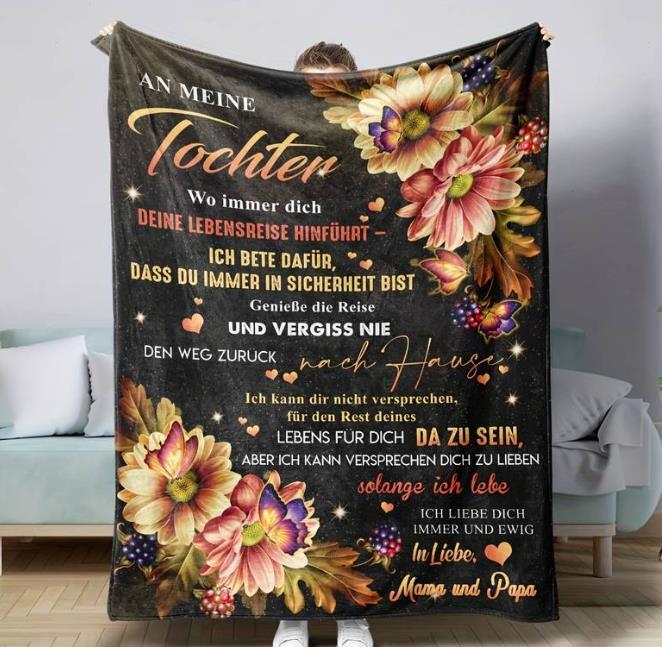 Persönliche Kuscheldecke "An unsere Tochter von Mama und Papa