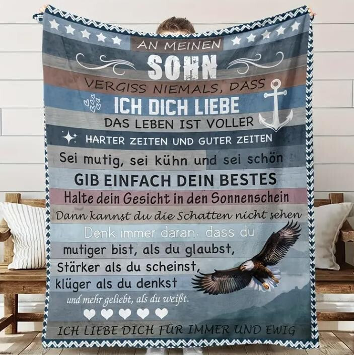 Persöhnliche Kuscheldecke "An meinen Sohn von Mama"