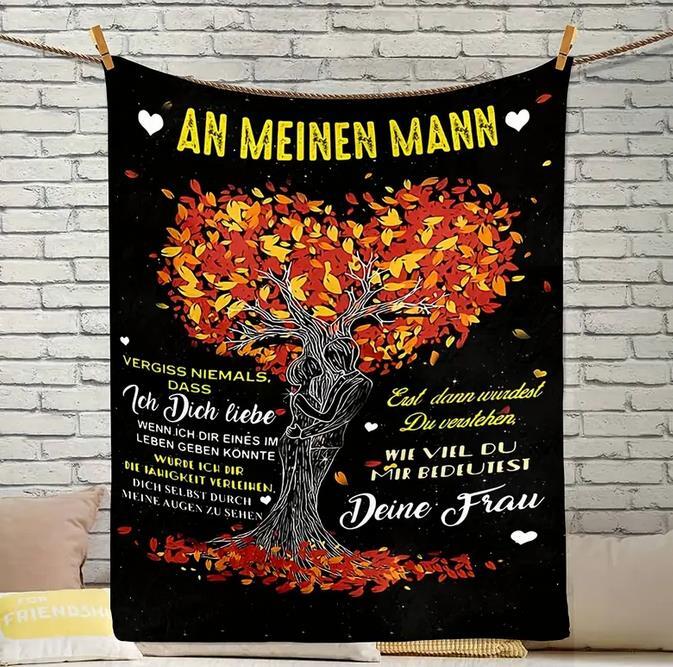 Persöhnliche Kuscheldecke "An meinen Mann"