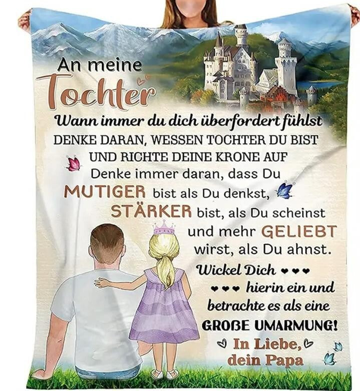 Persönliche Kuscheldecke "An meine Tochter von Papa"