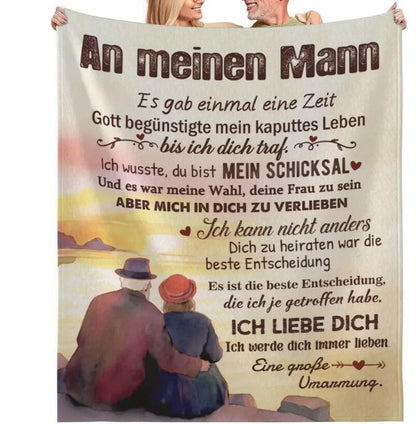 Persöhnliche Kuscheldecke "An meinen Mann"
