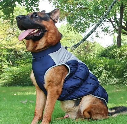 Hundemantel für große Hunde Wintermantel Blau-Grau XL–6XL